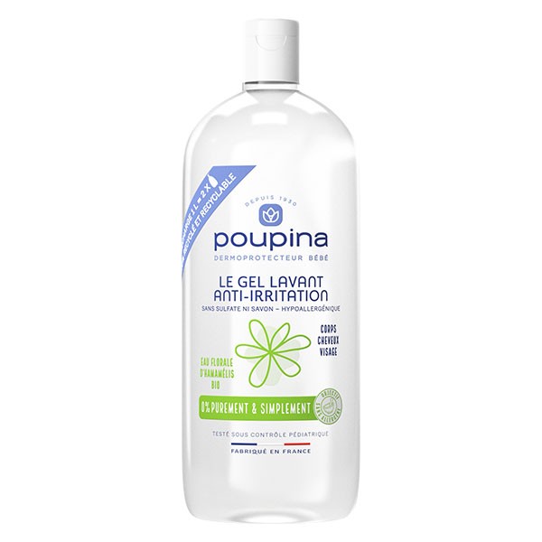 Poupina Soins Bebe Le Gel Lavant Anti Irritation Recharge 1l Pas Cher