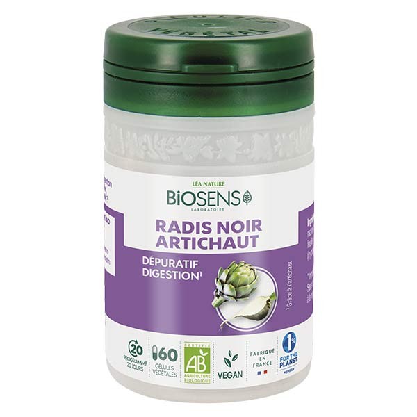 Biosens Radis Noir Artichaut Bio 60 Gelules Vegetales Pas Cher