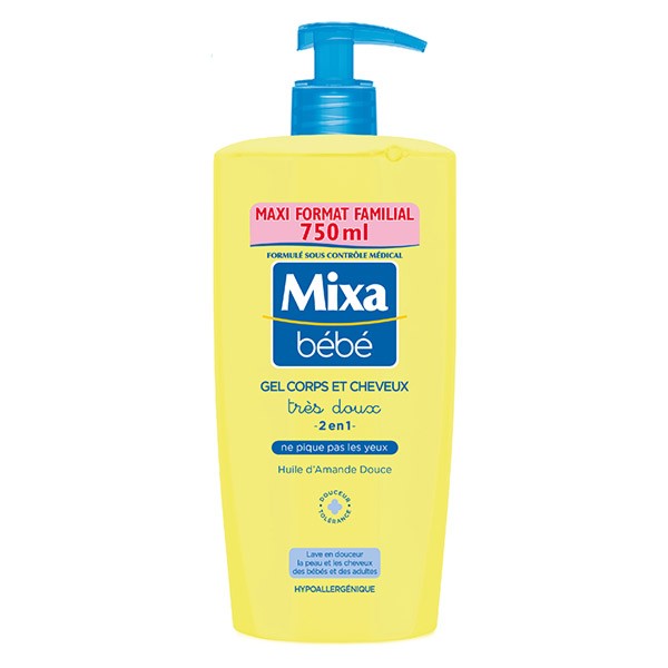 Mixa Bebe Gel Tres Doux Corps Et Cheveux 2 En 1 750ml Pas Cher