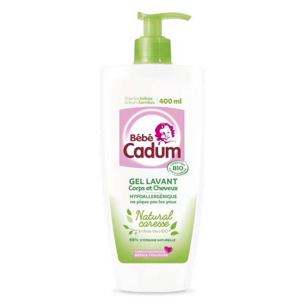 Cadum Bebe Natural Caresse Gel Lavant Corps Et Cheveux Bio 400ml Pas Cher