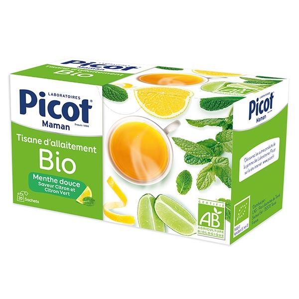 Picot Maman Tisane D Allaitement Menthe Douce Saveur Citron Bio Sachets Prix Bas