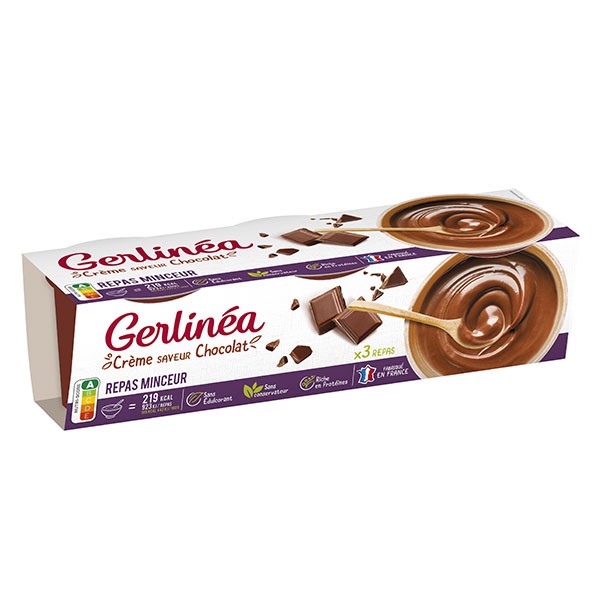 Gerlinea Repas Minceur Creme Chocolat Coupelles 3 X 210g Pas Cher